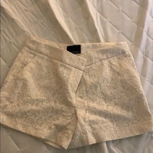 white lace-detailed cynthia rowley shorts